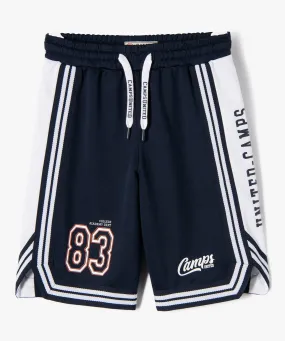 bermuda de sport bicolore garcon - camps united bleu shorts bermudas et pantacourts