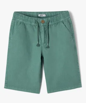 bermuda en lin et coton avec ceinture elastique garcon vert shorts bermudas et pantacourts