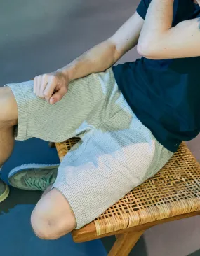 Bermuda SLIM aqua à rayures Homme