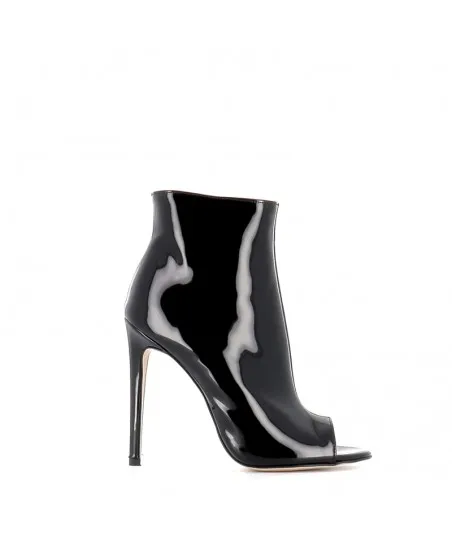 Black patent leather boots