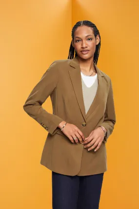 Blazer à boutonnage droit et teneur en lin