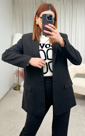 Blazer rayé noir ANTONINA