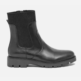 Boots-chaussette noir éco-conçu en cuir - Boots Enfant | ERAM