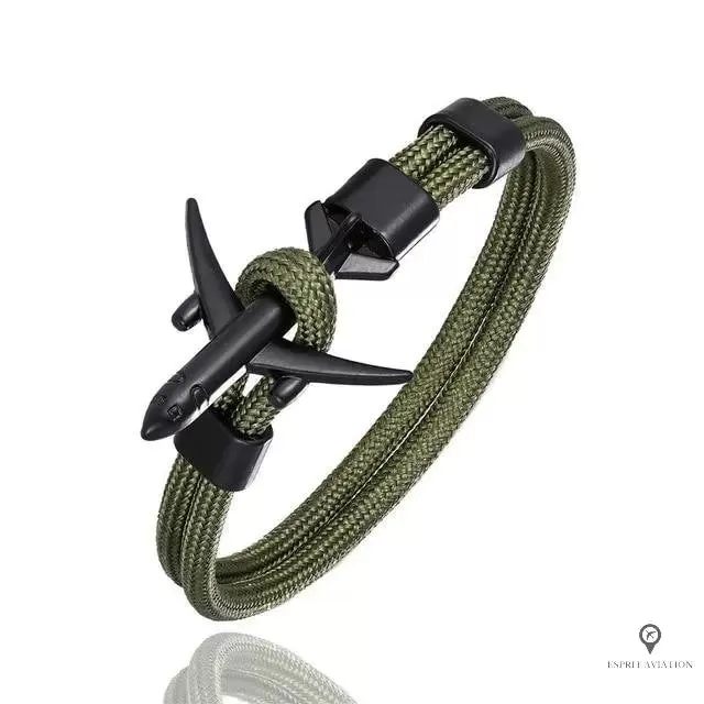 Bracelet Aviateur Avion Kaki