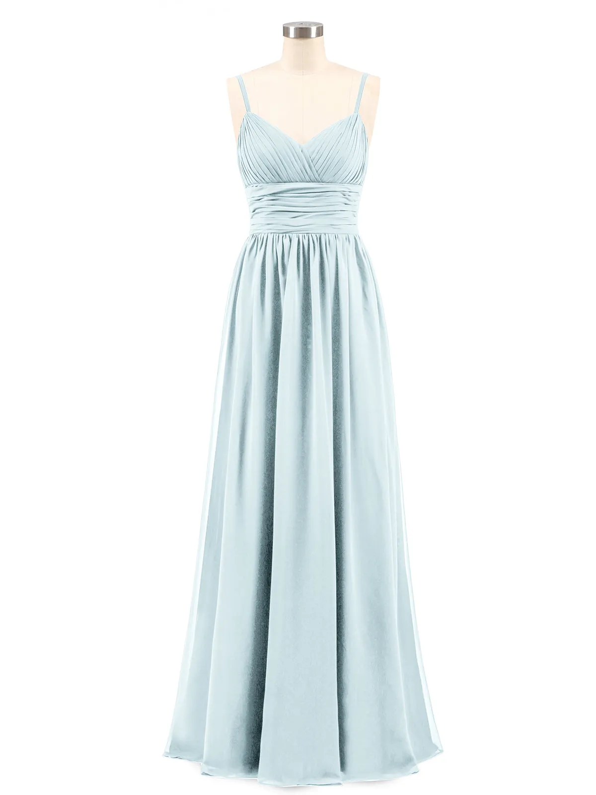 Bretelles Spaghetti Mousseline Maxi Robes Brume Grande Taille