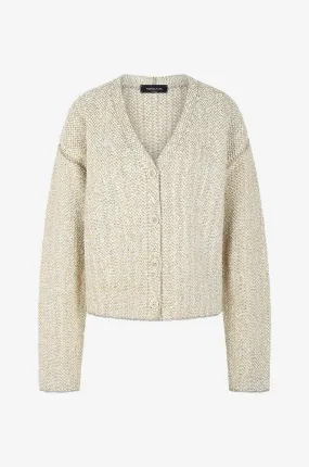 Cardigan boxy en maille tweed scintillante