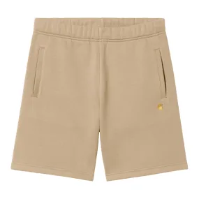CARHARTT WIP CHASE SWEAT SHORT SABLE/GOLD - Hutchis