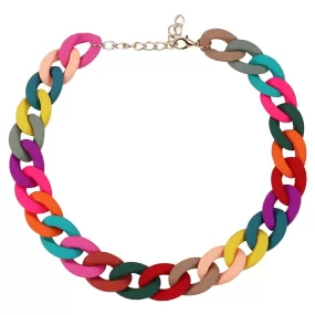 Collier de Chaînes Choker ras du cou Mode colorée en acrylique