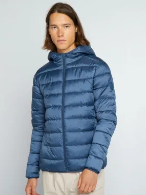 Doudoune matelassé à capuche - Bleu
