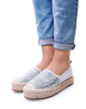 Espadrilles pailletées argent