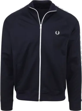 Fred Perry Veste de Survêtement Taped Track Jacket Carbon B
