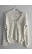 Gilet blanc en maille ajourée
