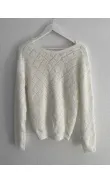 Gilet blanc en maille ajourée