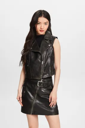 Gilet de moto en cuir