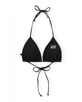 HAUT DE MAILLOT DE BAIN RECYCLED MATTE STRING BLACK - Ganni  | Chez Maman Rouen