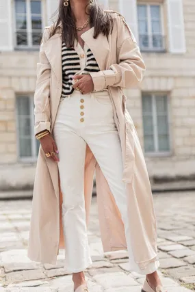 Jeans cropped flare blanc
