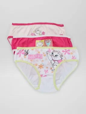 Lot de culottes 'Marie' des 'Aristochats' - 3 pièces - Rose