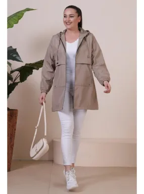 Mink - Fully Lined - - Plus Size Trench coat