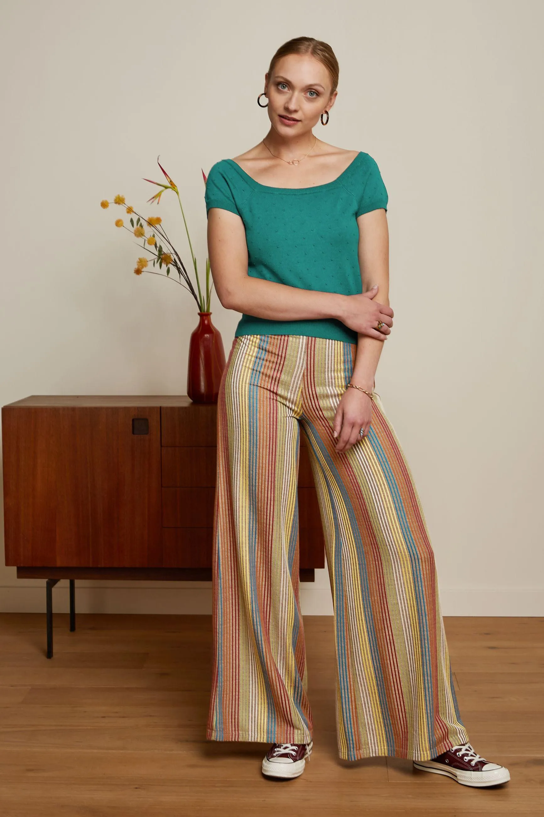 Pantalon Border Palazzo Merolla - Golden Marron