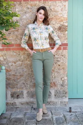 Pantalon Pamela en coton stretch - Kaki