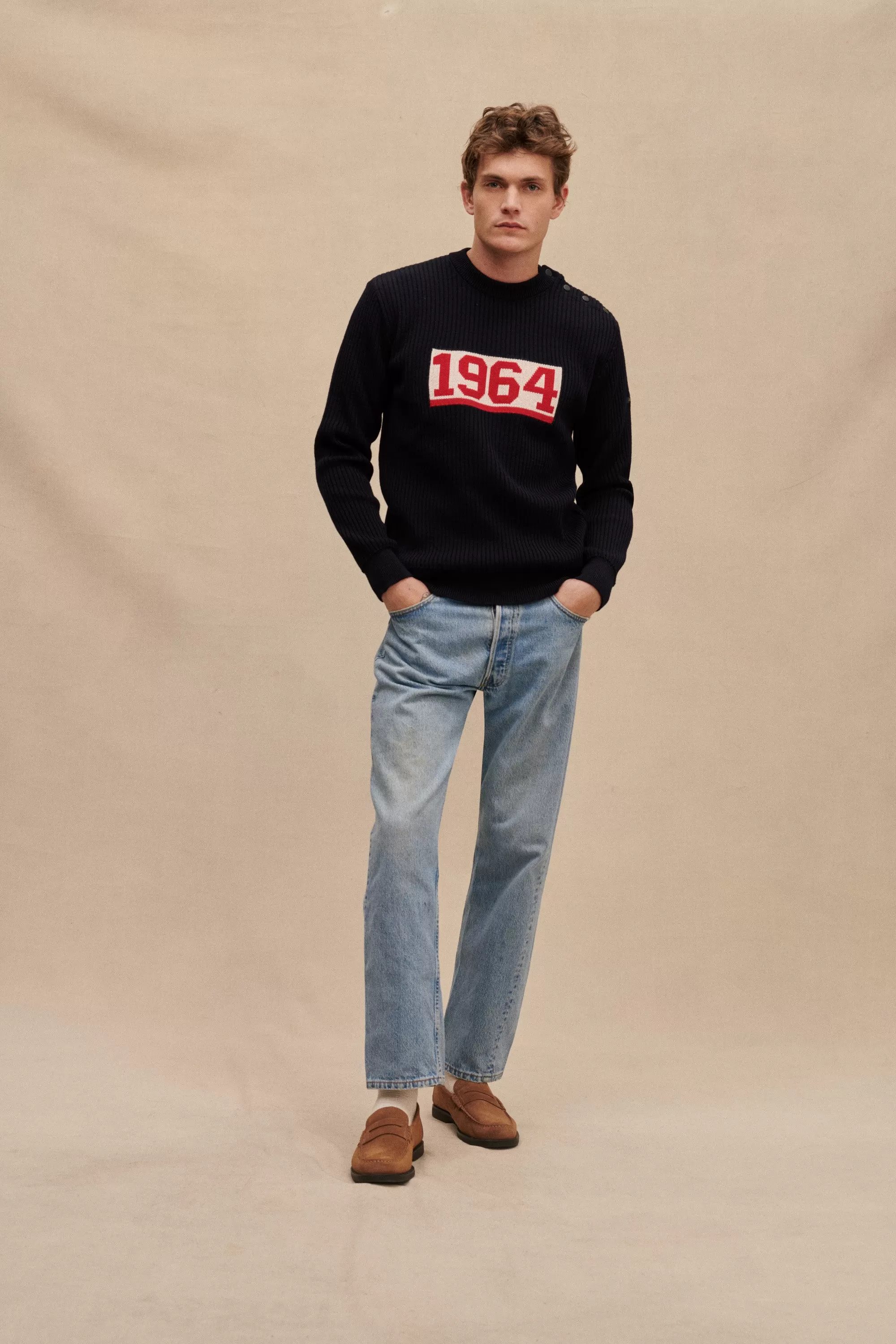 Pull 1964 bleu marine pour Homme
