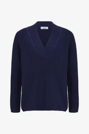 Pull en coton à col V et manches raglan