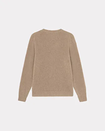 PULL POCKET WOOL BEIGE , PULL COL ROND EN LAINE Chevignon