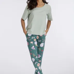 Pyjama vert en coton | 3 Suisses
