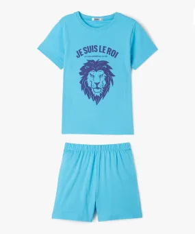 pyjashort avec motif animal garcon bleu