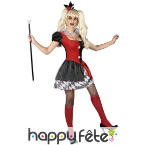 Robe arlequin noire et rouge pour adulte