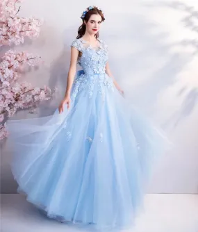 Robe Longue Fleurie Bleue