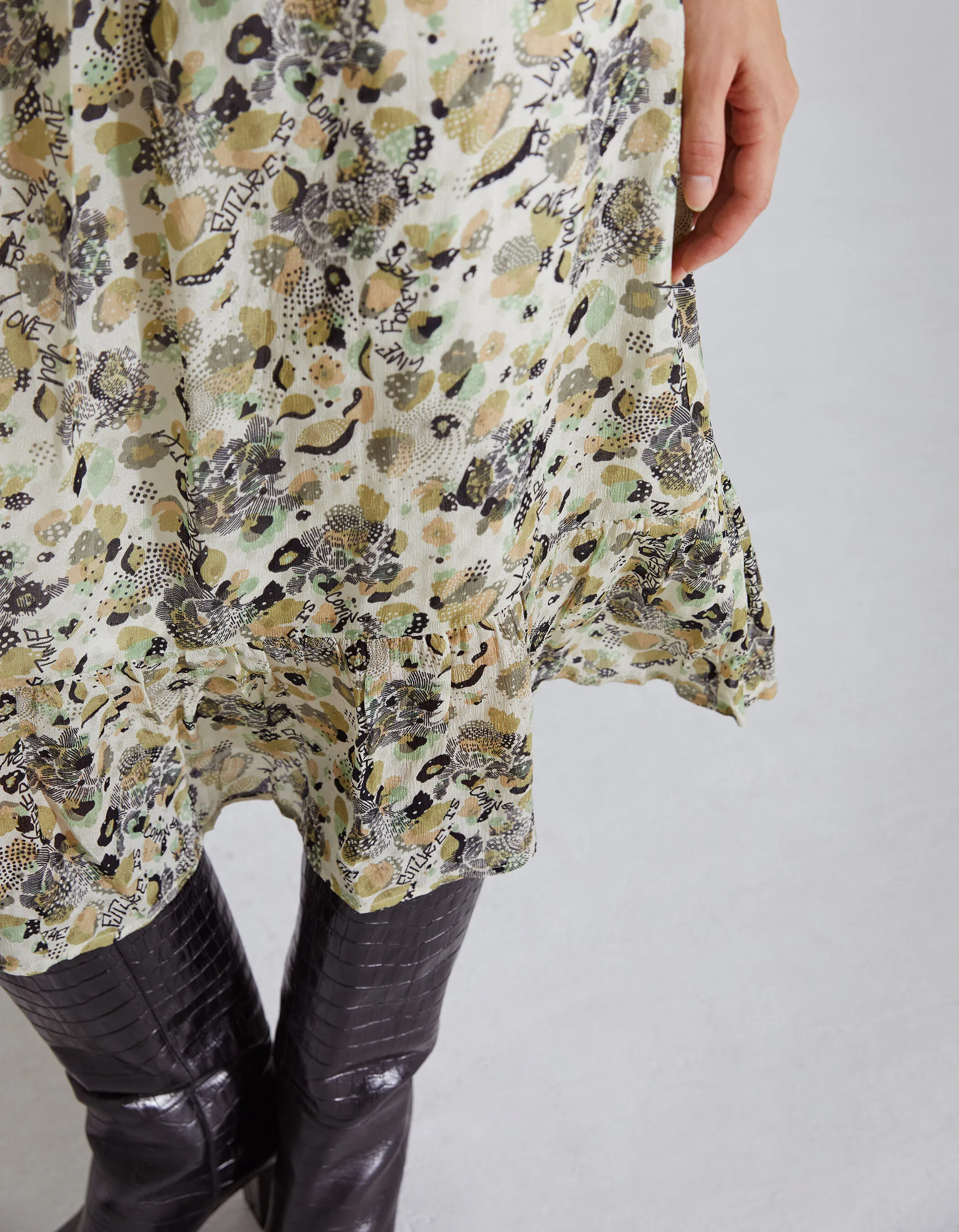 Robe midi imprimé floral army femme