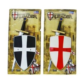 Set de Bouclier et épée de chevalier croisé pour enfant en plastique