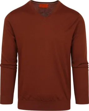 Suitable Pull Col-V Mérinos Brique SPE22305AR11ST-855 comma