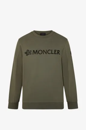 Sweat-shirt à col rond logo floqué Matt Black