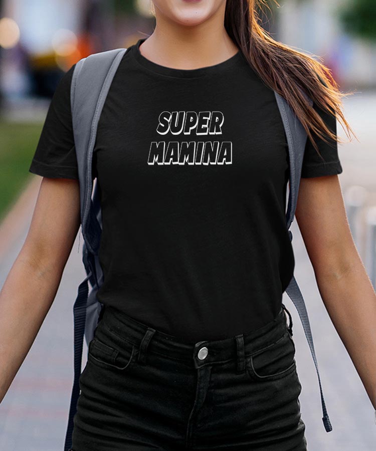 T-Shirt Super Mamina Pour femme