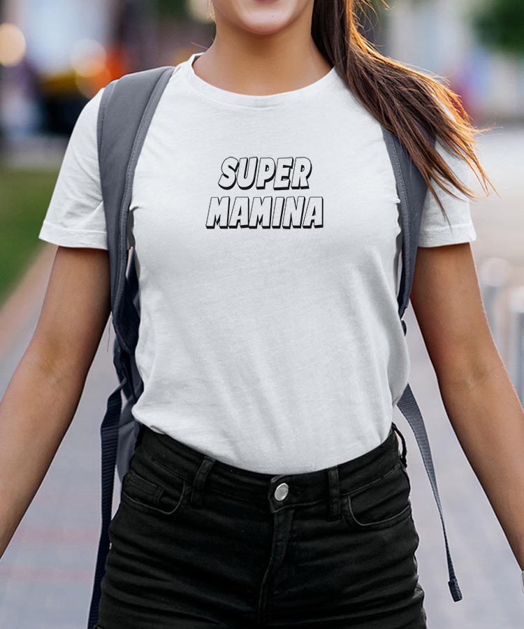 T-Shirt Super Mamina Pour femme