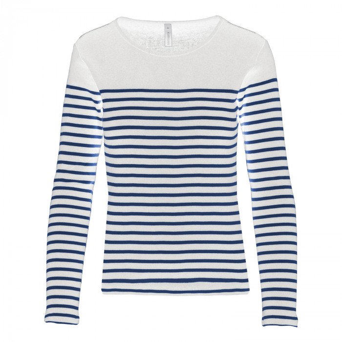 Tee-shirt marinière manches longues femme 100% coton Marina