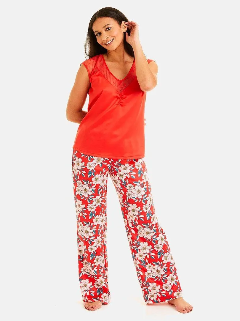 Top de pyjama INCENDIE - Pomm'Poire - Rouge