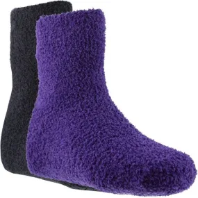 TWINDAY 2 paires Chaussettes Fille Microfibre LESABS Noir Violet