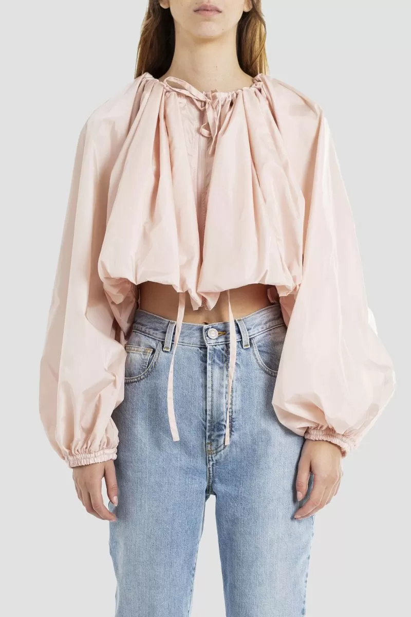Veste courte rose coupe ballon